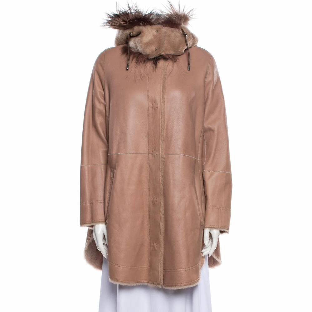 Yves Salomon Lamb Leather Coat